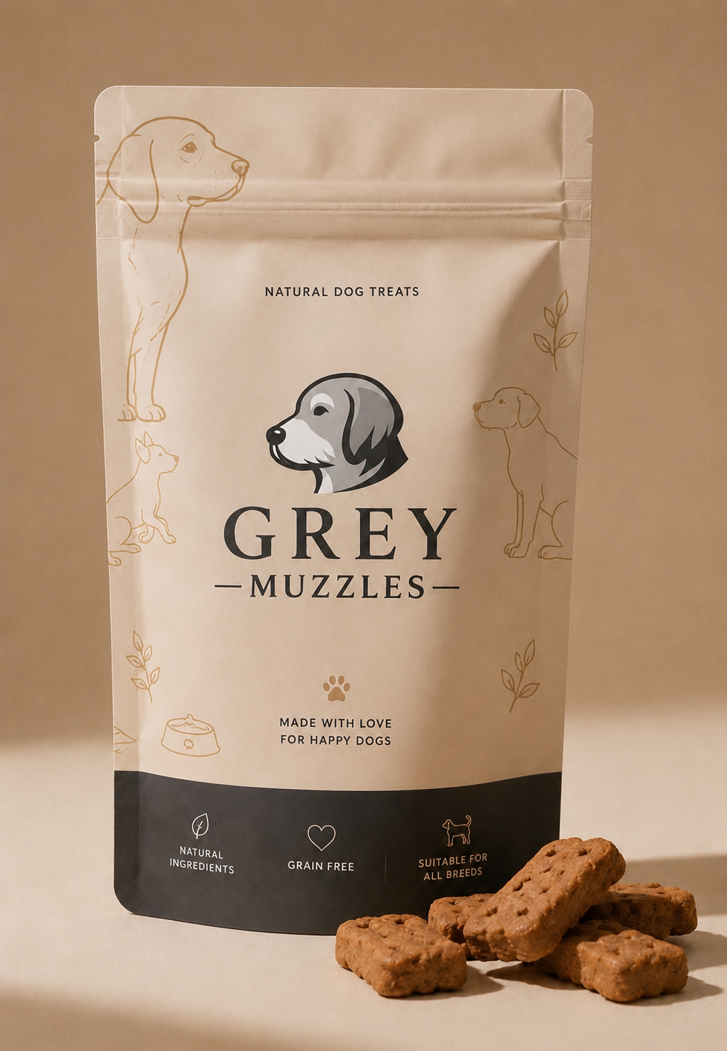 Grey Muzzles resealable pouch